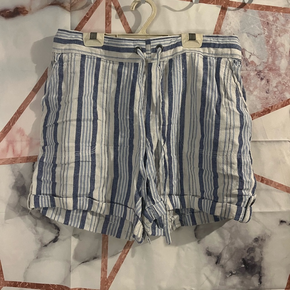 Striped Blue and White Women's Shorts
